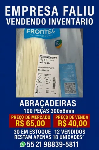 ABRAÇADEIRAS 100 PEÇAS 300X6mm
