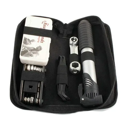 Estojo de Ferramentas JWS para Quadro Bicicleta 6 peças Bomba Canivete Kit Remendo 5413