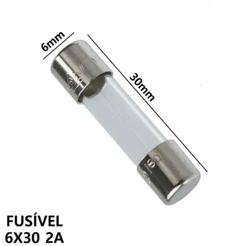 Fusível vidro grande 6x30 2A. 2,00 cada unidades.