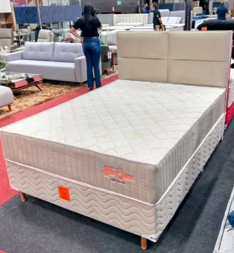 Cama de Casal, Molas Ensacadas Modelo Fio de Ouro Top de Linha