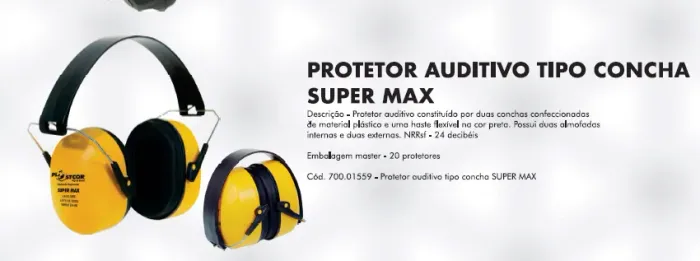 PROTETOR AUDITIVO TIPO CONCHA SUPER MAX