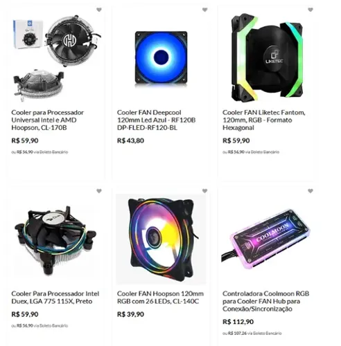 Cooler Fan RGB Dupla Face Controlavel