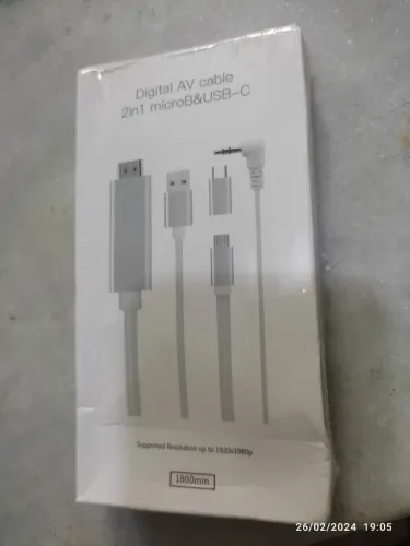 Cabo av digital 2 in 1 microB&USB-C