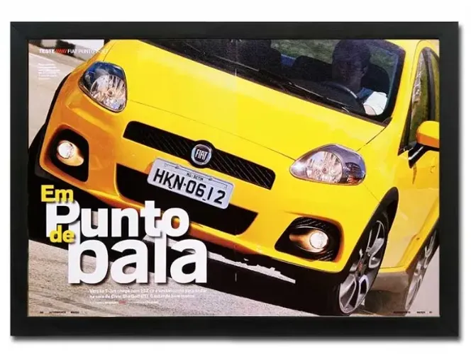 Fiat Punto TJet - Quadro decorativo com matéria original de revista