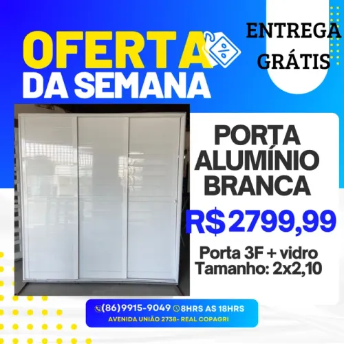 PORTA ALUMÍNIO BRANCO
