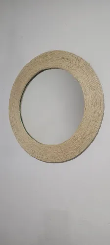 Super promoção 140,00 por 98,00 espelho feito com fibra de sisal 