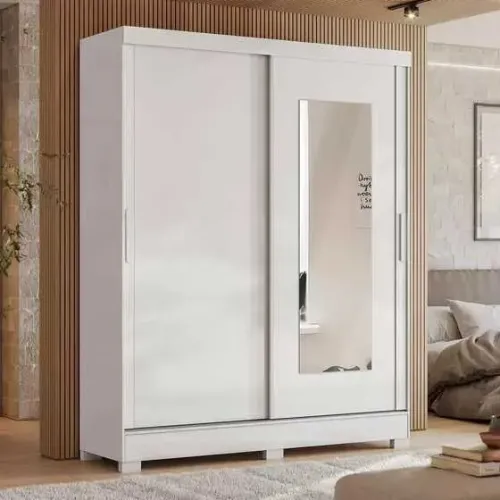 Guarda Roupa Casal 2 Portas 2 Gavetas com Espelho Nilo (FAZEMOS ENTREGAS DF E ENTORNO )