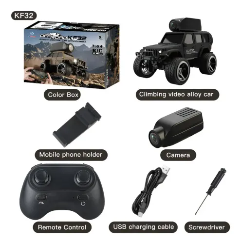 Car 1:64 com Câmera FPV 720p - Controle Wi-Fi via App, Alta Velocidade e Precisão 2.4G