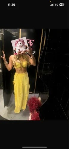 Conjunto calça + top amarelo