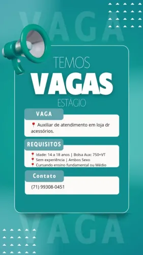 ESTAMOS CONTRATANDO - VAGAS PARA FINAL DE ANO