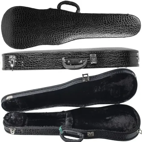 ESTOJO P/ VIOLA DE ARCO PROSPERAR PRETO LUXO AVELUDADA 4/4 OU ATE 43CM PROTEGENDO SEU INST