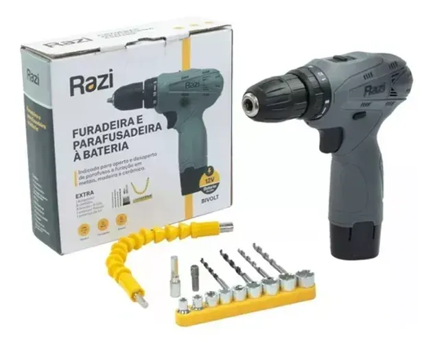 Furadeira e parafusadeira RAZI 12V