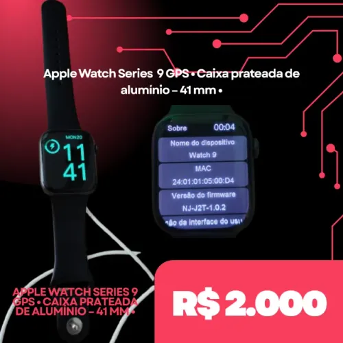 Apple Watch Series 9 GPS ? Caixa prateada de alumínio - 41 mm ?