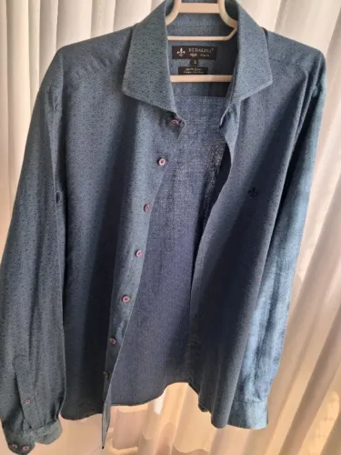 Camisa Dudalina "Night" original azul clara em algodão Egípcio muito nova!