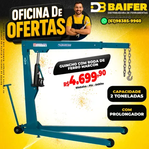 Guincho Hidráulico 2 Toneladas Com Prolongador Marcon