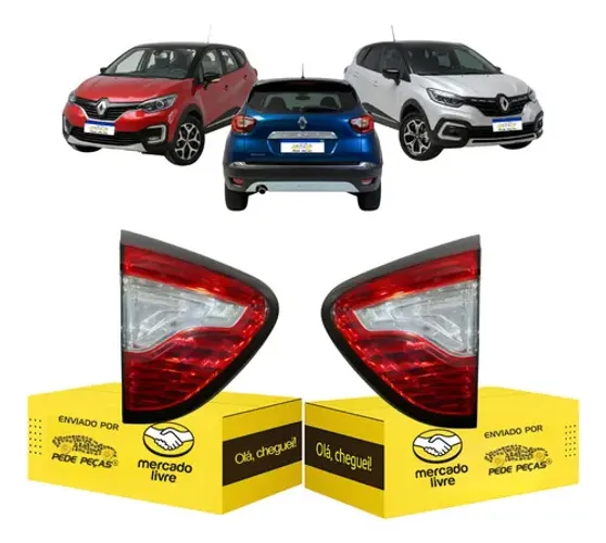 Par Lanterna Da Tampa Captur 2017 2018 2019 2020 2021 Ambos Lados Vermelho