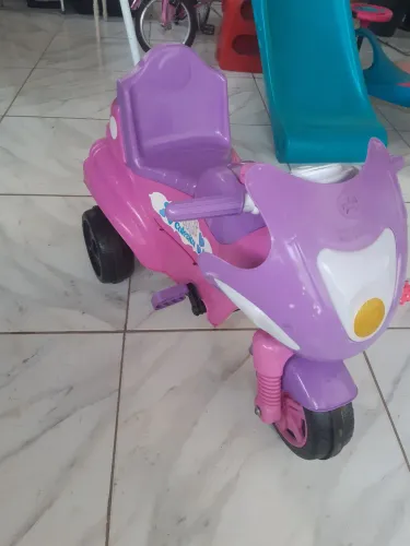 Mini Moto Infantil Calesita - Rosa e Roxa