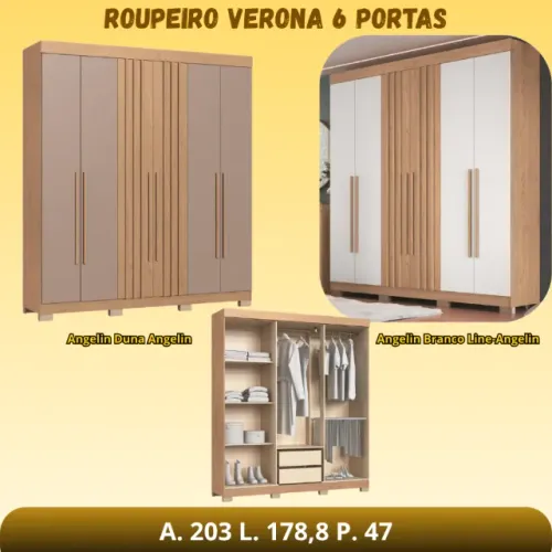 Guarda Roupa 6 Portas Novo na Caixa Microlar - Monta na Hora