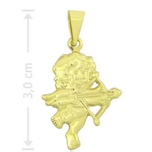 Pingente de gargantilha+brinco de ouro 18k folheado anjinho cupido e anjinhos