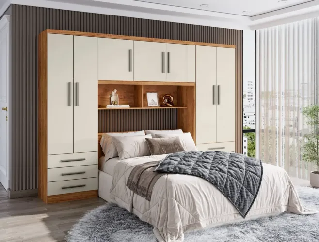 Roupeiro Casal Modulado Cabeceira Baú l87