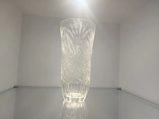 Vaso grande de cristal lapidado 