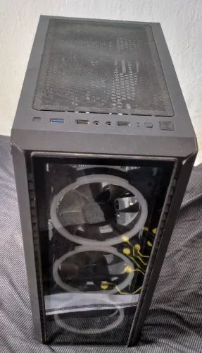 Gabinete Gamer Lateral de vidro 4 fans e controlador