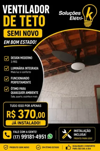 Venda de ventilador instalado