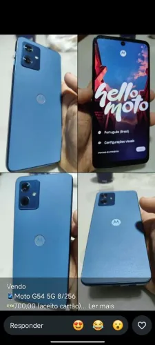 Motorola Moto G54 8G Ram e 256Gb na cor azul.