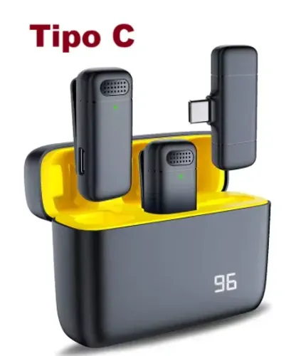 Microfone de Lapela sem fio USB C