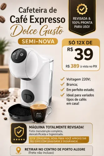 CAFETEIRA EXPRESSA EM CÁPSULAS DOLCE GUSTO