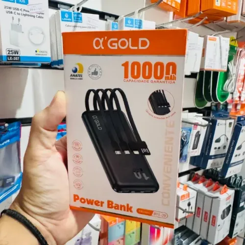Power Bank - Carregador Portátil - aGold - 10000mAh