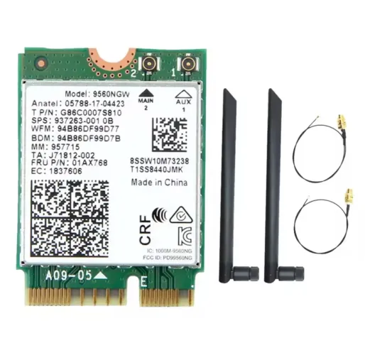 Card Wi-Fi 9560NGW + 2 antenas 1730Mbps Wireless