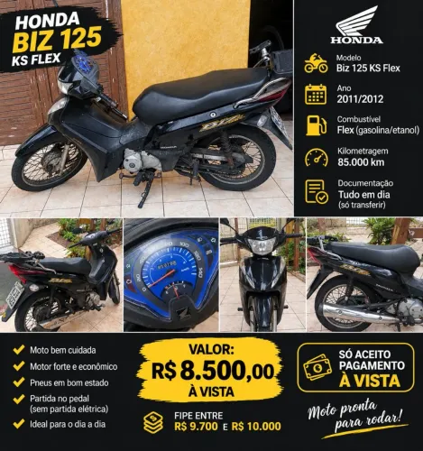 Honda biz 125ks em bom estado.