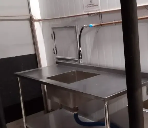 Pia Inox (403) Com Cuba Central E Paneleiro 180x60x90