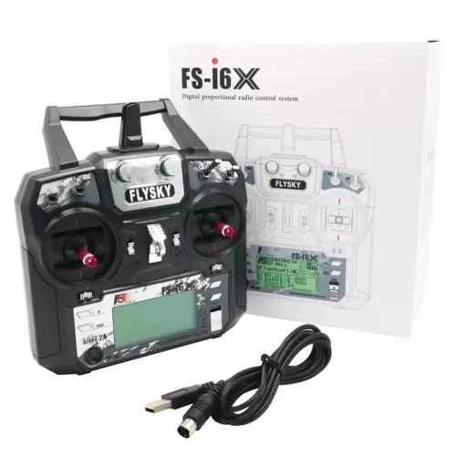 Radio Flysky 10 canais FS-I6X + cabo treiner