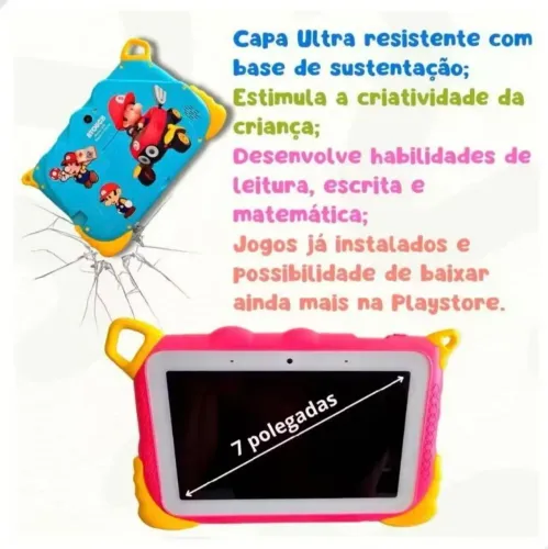 Tablet infantil rosa 