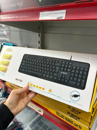 Teclado Simples com Fio USB para Computador e Notebook
