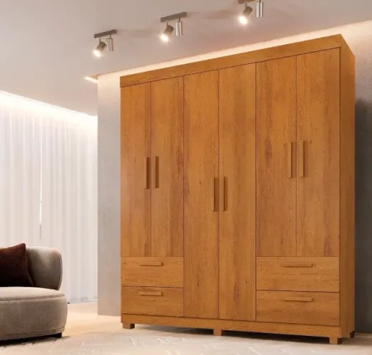 Guarda-Roupa Casal Versatile 6 Portas e 4 Gavetas 100% MDF