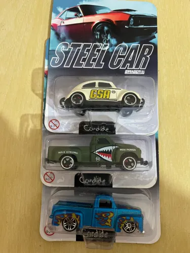 Lote 3 Carrinhos Miniaturas pick-up e fusca Garagem SÃ