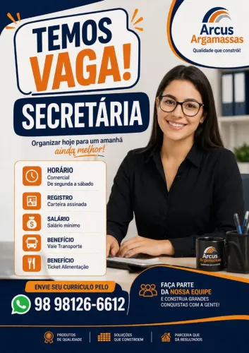 Vaga Secretaria no Olho D'água