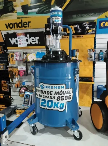 BOMBA PROPULSORA PNEUMATICA PARA GRAXA 20KG COMPLETA - BREMEN NOVA ( PROMOÇÃO )