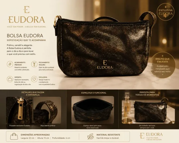 Bolsa pequena dourada ideal pra ir em barzinho e festa