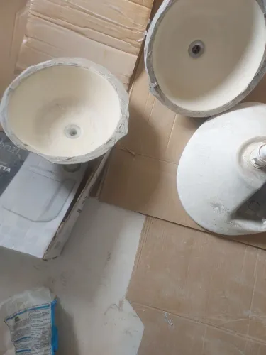 Cuba pia de louça redonda 34 cm de diâmetro por 14 cm fe profundidade