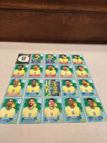 Set completo figurinhas do Brasil - Seleção brasileira copa 2026 -Escudo do brasil Vini Jr