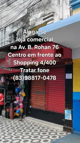 Aluga-se ótimo ponto comercial Na Av. Beaurepaire Rohan, em frente ao shopping 4/400.