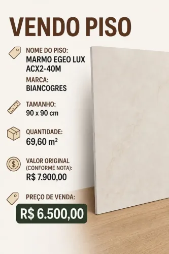 Piso Marmo Egeo Lux - Biancogres 90x90