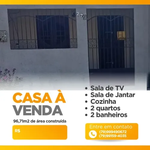 CASA EM CARMÓPOLIS-SE COM 2 QUARTOS E SUITE