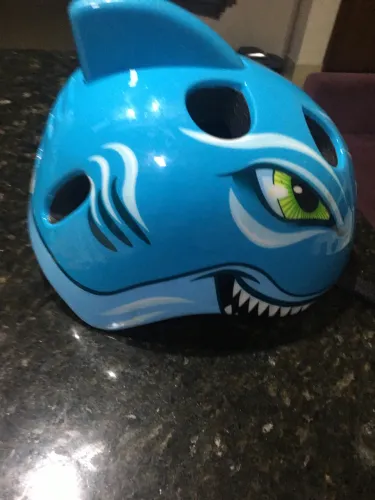 Capacete Infantil Absolute Kids Tubarão Cor Azul Tamanho G
