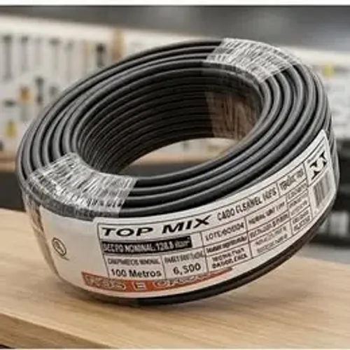 ROLO DE FIO 6,00mm preto TOP MIX (Honestidade e Qualidade - Distribuidora JK Eletrônicos)