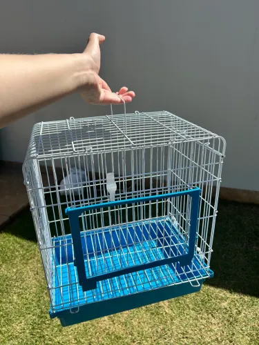 Gaiola para Pássaros Calopsita Júnior azul com ninho